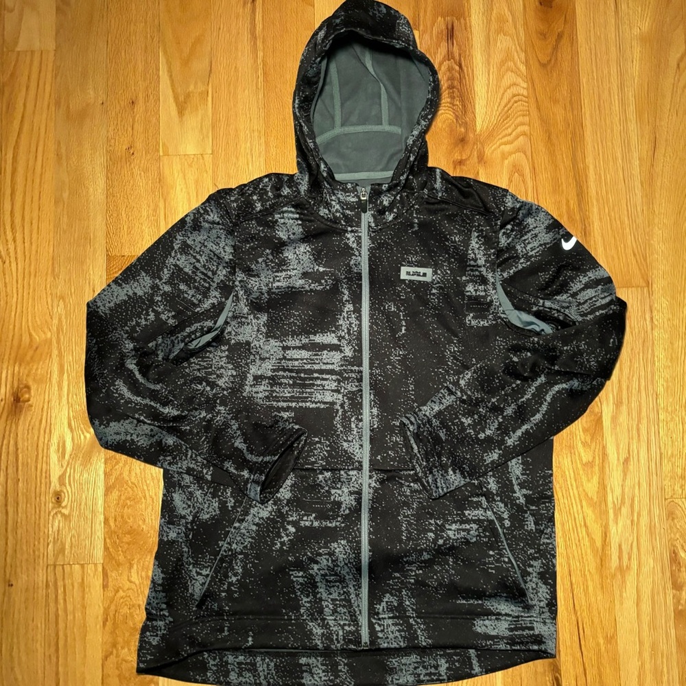 Nike Black and Gray Men's Hoodie